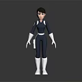 Animated Game Movie Character 3D Model With Blue Bodysuit White Gloves Boots And Short Hair