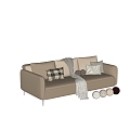 Fabric Sofa Double Sofa Leisure Sofa 3d model