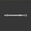 Futuristic Sci-Fi Weapon Silver Metallic Gun Design With Reflective Barrel And Grip