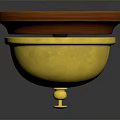 Round Commercial Display Equipment With Wooden Top And Golden Base Stand