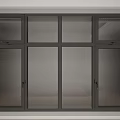 Modern Casement Windows With Dark Frame Multiple Panes Home Interior Design 3d model