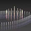 Colorful Gradient Columnar Garden Decor In Wave Shaped Outdoor Landscape Arrangement