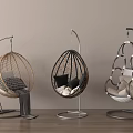Modern Design Hanging Chairs With Rattan Metal Frames Soft Cushions And Cozy Accents