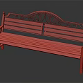 Outdoor Bench with Ornate Metal Frame Wooden Seat Backrest Green Legs Decorative Design