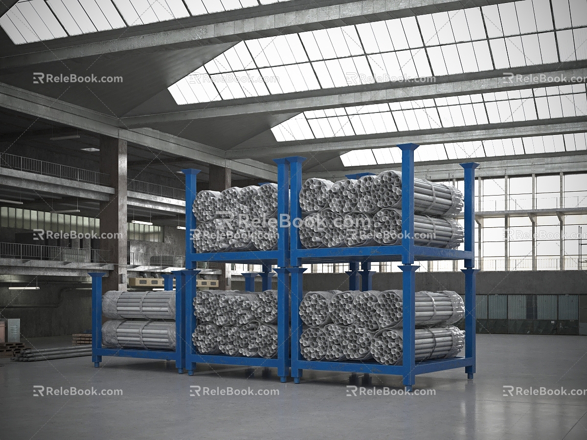 Warehouse Equipment Goods Shelf Construction Steel 3d model