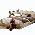 Kids Bed Design With Teddy Bear Bedding Pillow Toy And Rug Decorations