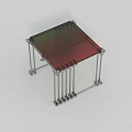 Modern Coffee Table With Sleek Metal Frame And Wooden Top Design