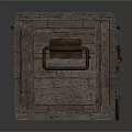 Three Vintage Wooden Trunks With Different Colors And Metal Decorative Straps