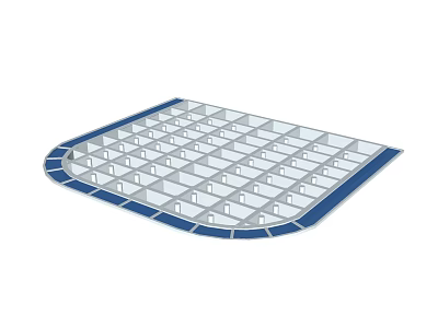 Structural Component With White Grid Panels And Blue Border Edges For Architectural Use 3d model