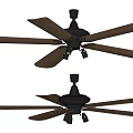 Modern Ceiling Fan With Black Base And Wooden Blades For Home Decoration