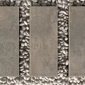 Rustic Stone Wood Decorative Design With Wooden Planks And Stone Pebble Inlays
