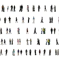 People Silhouettes With Various Poses Standing Walking And Different Clothing Styles