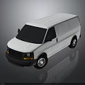 3D Rendered Modern White Commercial Van With Black Windows And Clean Exterior