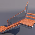 Modern Stylish Staircase Design With Wooden Treads Glass Railing And Metal Frame