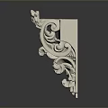 White Carved Decorative Corner With Intricate Plant And Floral Motifs