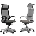 Black and White Mesh Office Chair with Modern Design Armrests and Rolling Wheels