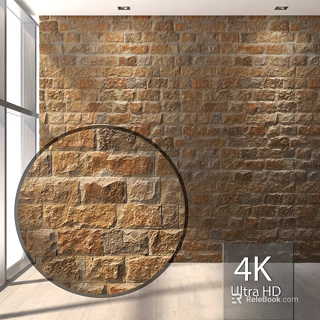 Decorative Textured Brick Wall Component for Interior Design in 4K High Resolution 3d model 