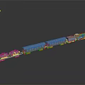 Modern train vehicle carrier realistic 3d model
