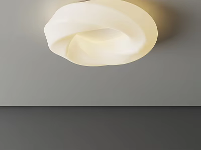 Modern White Curved Ceiling Light With Soft Illumination And Elegant Design 3d model