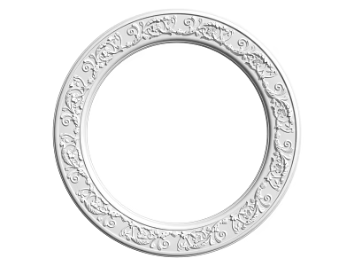Intricate Carved Design On Circular Decorative Ornament With Elegant Detailed Patterns 3d model