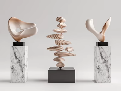 Modern Sculpture Abstract Sculpture Combination 3d model