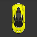 Yellow Supercar Sleek Aerodynamic Design With Black Roof And Black Wheels