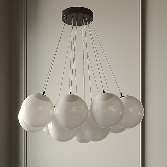 Glass ball chandelier 3d model