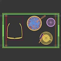 Wooden Foldable Tray Breakfast Tableware Set With Bowl Coffee Cup Glass Book Eyeglasses
