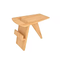 Minimalist Wooden Side Table With Storage Shelf And Unique Leg Design