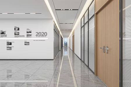 Modern Aisle Office Corridor 3d model