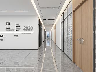 Modern Aisle Office Corridor 3d model