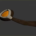 Fashionable Goggles with Brown Leather Strap Orange Lens and Metallic Frame Design