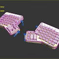 White Split Computer Keyboard Accessories With Grid Design For Ergonomic PC Use
