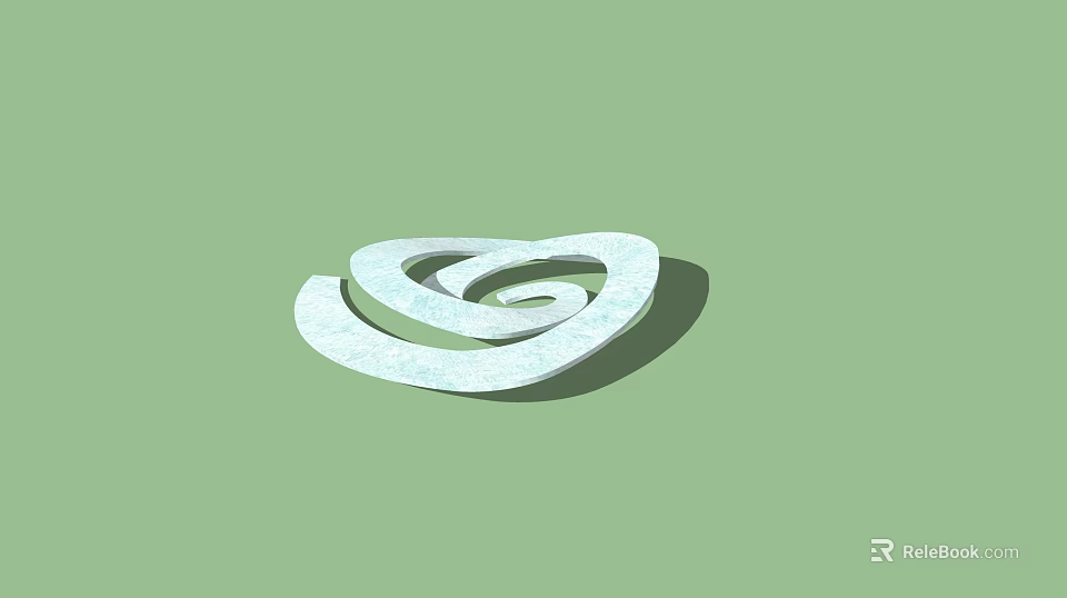 Outdoor Chair With Unique Spiral Curved Design White Color For Garden Patio Use 3d model 