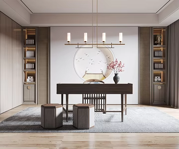 New Chinese Style Study 3d model
