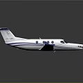 Small Private Aircraft with White Fuselage Blue Wings and Propeller