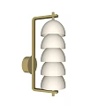Modern Wall Light With Layered White Shades And Brass Mounting Design