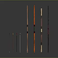 Multiple Colored Traditional Bows Displayed In Row With Different Designs