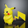 Pikachu Yellow Character Figure With Black Tipped Ears Red Cheeks And Lightning Bolt Tail