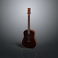 Classic Wooden Acoustic Guitar With Brown Body For Household Use
