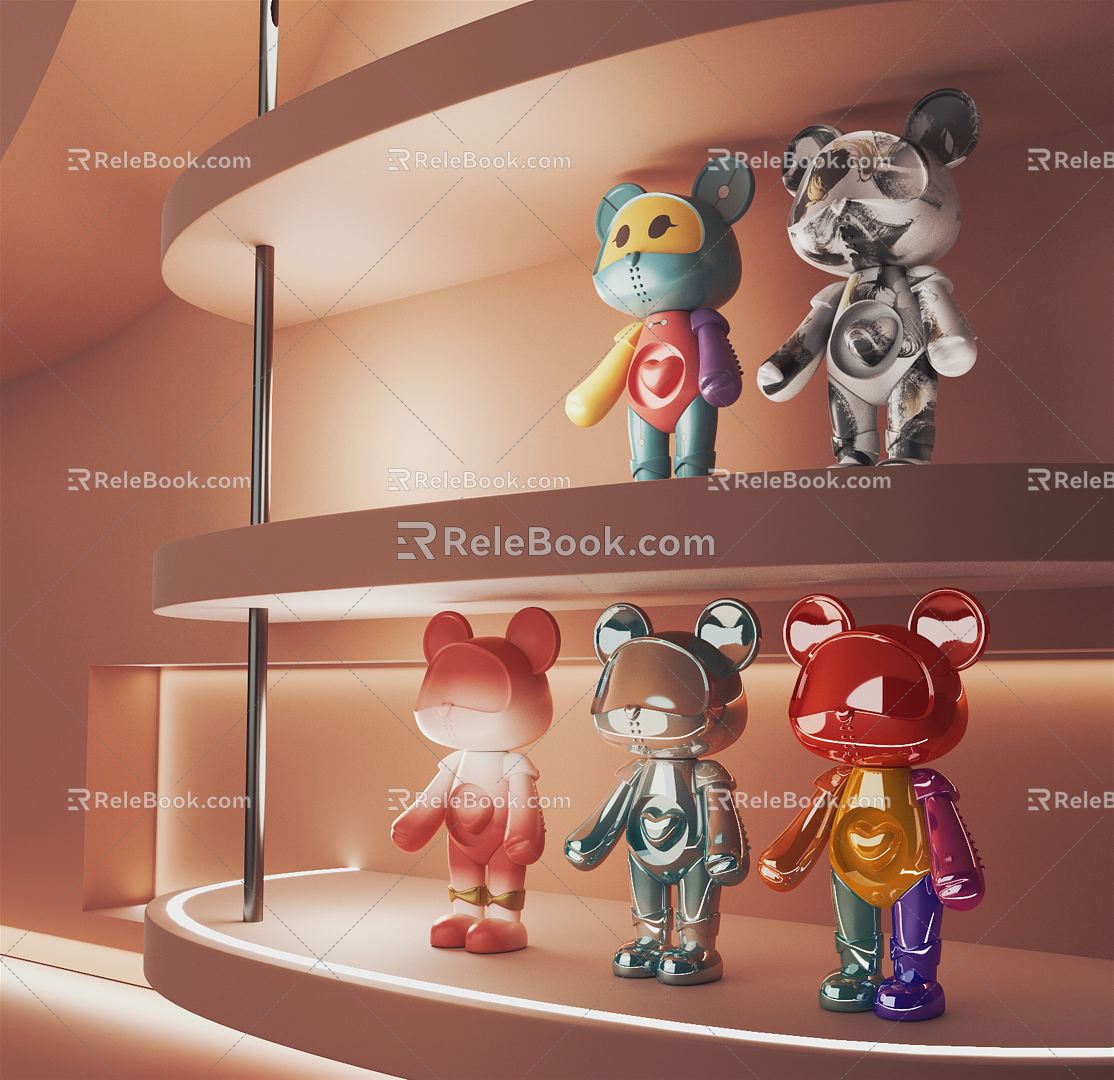 Modern Toy Star Bear Ornaments 3d model