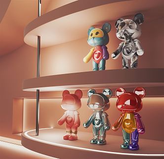 Modern Toy Star Bear Ornaments 3d model