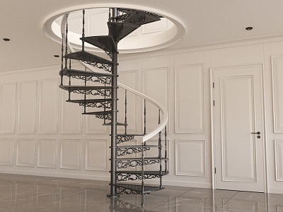 Jane Europe revolving staircase wrought iron revolving staircase 3d model