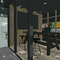 Historic Stone Building Cafe With Modern Glass Entrance And Cobblestone Ground