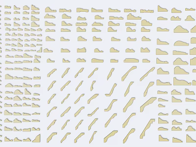 Various Decorative Corner Lines For Interior Design With Different Styles And Sizes 3d model