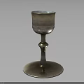 Elegant Metallic Silver Goblet With Tall Stem And Shiny Base For Daily Use