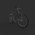 Vintage Classic Green Bicycle With Black Handlebars Brown Seat And Steel Frame
