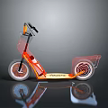 Orange Electric Motorcycle With Transparent Body RideShare Logo Reflective Wheels And Modern Design