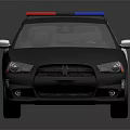 Black And White Police Car With Red Blue Lights And Law Enforcement Design