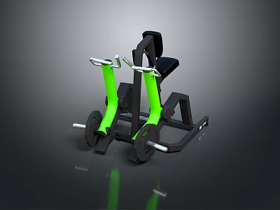 Seated Leg Exercise Fitness Machine With Black Green Frames And Handles 3d model